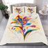 Drawing of an abstract flower design with colorful lines and shapes bedding set