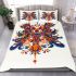 Drawing of an abstract symmetrical design bedding set