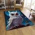 Dreamy owl with spheres area rugs carpet