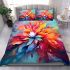 Dynamic colorful floral painting bedding set