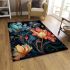 Dynamic floral bouquet in vase area rugs carpet