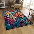 Dynamic floral garden painting area rugs carpet