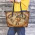 Earth maps and dream catchers leather tote bag