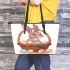 Easter bunny with a basket full of easter eggs leather tote bag