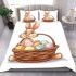 Easter bunny with a basket full of easter eggs bedding set