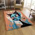 Elegant cat woman in urban fantasy area rugs carpet