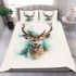 Elegant deer with large antlers bedding set
