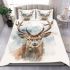 Elegant deer with large antlers bedding set
