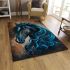 Elegant dressage horse with flowing mane area rugs carpet