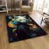 Elegant feline charm area rugs carpet