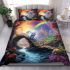 Enchanted cat on the fantasy bridge bedding set