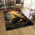Enchanted feline amidst the mushroom grove area rugs carpet