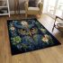 Enchanted floral owl eyes clock area rugs carpet