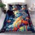 Enchanted forest feline bedding set