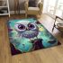 Enchanted owl in magical forest area rugs carpet