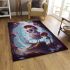 Enchanted owl in mushroom forest area rugs carpet