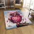 Enchanted pond with pink owl area rugs carpet