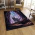 Enchanting cat in a crystal cave area rugs carpet