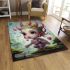 Enchanting fairy in forest area rugs carpet