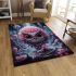 Enchanting pink owl in night sky area rugs carpet