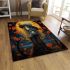 Enchanting woman under moonlight area rugs carpet