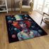 Enchanting woman with celestial area rugs carpet