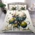 Enigmatic skull and colorful orbs bedding set