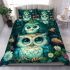 Fantasy cute baby owl with big blue eyes bedding set