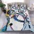 Featuring large geometric shapes and thin lines in shades bedding set