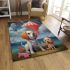 Festive pups and playful balloons area rugs carpet