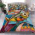 Fish in the style with simple geometric shapes bedding set