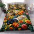 Floral feline trio bedding set