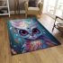 Floral owl in nature scene area rugs carpet