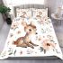 Floral style with a cute deer bedding set