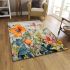 Floral symphony on sheet music area rugs carpet