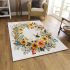 Floral wreath with bumblebee by tracie grimwood area rugs carpet