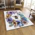 Flowers and bumblebee area rugs carpet