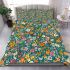 Flowers and butterflies in various shades of orange bedding set