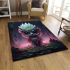 Fluffy creature in enchanted forest area rugs carpet