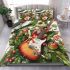 Frog and music notes and electric guitar with leaves bedding set