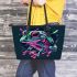 Frog design colorful leaather tote bag