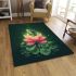 Frog jumping on a pink lotus flower area rugs carpet
