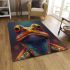 Frog portrait cartoon illustration with big eyes area rugs carpet