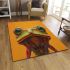 Frog with big eyes symmetrical face area rugs carpet