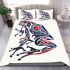 Frog with blue and red colors bedding set