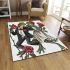 Frogs dressed in tuxedos and dresses dancing with roses area rugs carpet