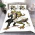 Frogs in tuxedos and dresses dancing bedding set