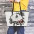 Fruits and dream catcher pencil drawing simple color leather tote bag