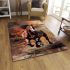 Galloping horse in the style of oil painting area rugs carpet