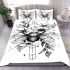 Geometric bee and flowers bedding set